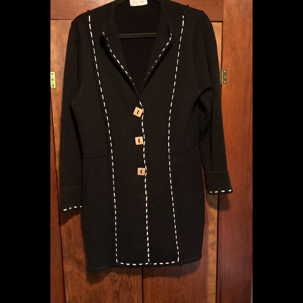 Coatigan sweater square buttons unique
